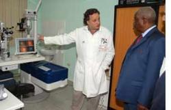 Mozambique's President visited Havanas Ramón Pando Ferrer Ophthalmologic Hospital.